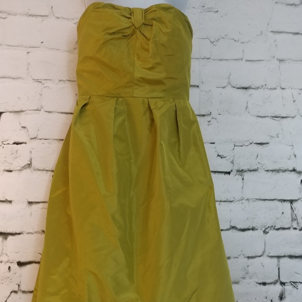 J.Crew Strapless Green Fit&Flare Dress w/Tulle 4